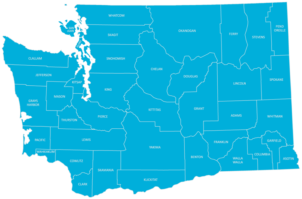 WA State with Counties outlined.